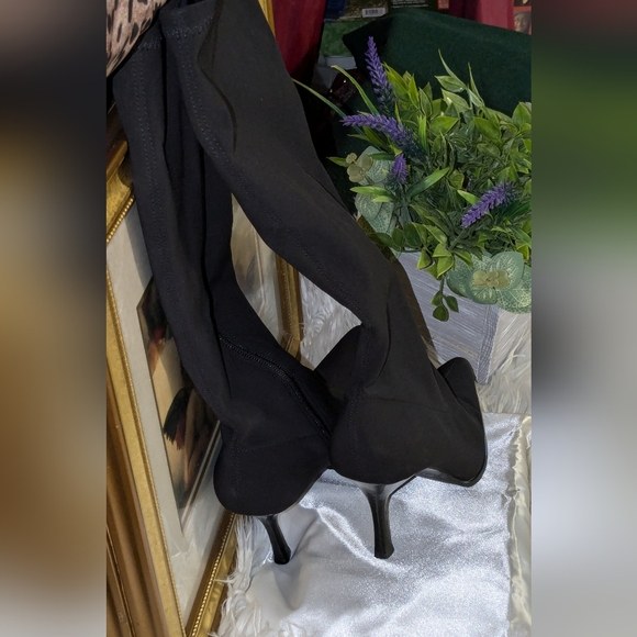 👢🖤Amanda Smith Black High Heel Sexy Boots - Sz (6M) ✨ - Picture 2 of 12